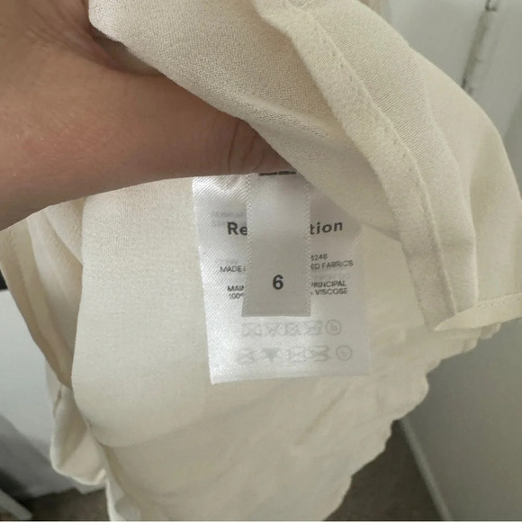 NEW Reformation Hallie Maxi Long Sleeve Dress 6 Victorian Ruffle Cream Dress - Picture 8 of 12